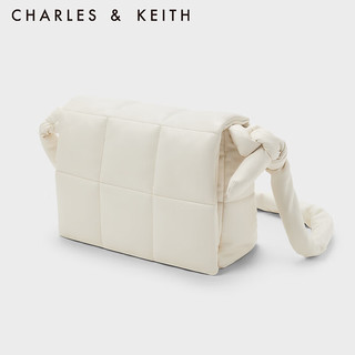 CHARLES&KEITH23冬季大容量斜挎邮差包枕头包女CK2-80782290 Cream奶白色 L