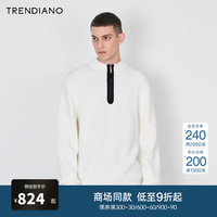 TRENDIANO半拉链立领合体毛衣男潮 米白010 M