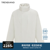 TRENDIANO简约百搭立领羽绒服外套男潮 灰白020 S