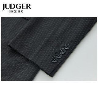 庄吉（Judger）男士纯羊毛西装上衣商务休闲毛料西服条纹宽松外套 深灰条纹 165/92B