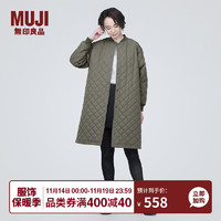 MUJI 無印良品 无印良品 MUJI 女式 可水洗 绗缝大衣中长款风衣外套  BD0Y7A3A 浅灰棕色 M（160/84A）