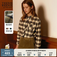Teenie Weenie小熊20学院风格纹衬衫时髦韩版宽松女装 藏青色 160/S