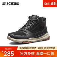 SKECHERS 斯凯奇 高帮男士工装靴冬季保暖轻便防寒百搭潮流休闲雪地棉鞋男65731 黑色/BLK 43