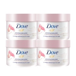 Dove 多芬 Creme-Dusch-Peeling 奶油淋浴磨砂膏，含石榴和乳木果油，令肌肤如丝般柔滑，4瓶装(4 x 225ml)