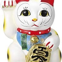 濑户烧 白7寸招财猫(右) [ 21.5cm 520g ] [ 招财猫 ] | 吉祥物 摆件 猫 猫 猫 开店庆祝 礼物