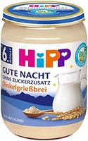 HiPP 喜宝 婴儿晚安流食 无添加糖 适用于6月以上婴儿，斯佩尔特小麦粗粒粥，6瓶装(6 x 190g)