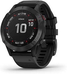 GARMIN 佳明 fenix 6 Pro 高级多运动GPS手表，具有制图，音乐，坡度调整的步速引导和脉冲氧传感器，黑色