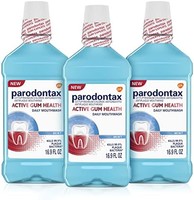 parodontax 益周适 Active Gum Health 漱口水,抗牙菌斑和抗*漱口水,薄荷味,3x16.9 液体盎司