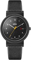 BRAUN 博朗 中性款 3 指针带日期模拟瑞士部分石英手表,德国制造,,型号 AW10EVOB。, 黑色//白色, 石英手表