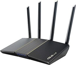 ASUS 华硕 RT-AX57 (AX3000) 双频 WiFi 6 可扩展路由器,即时防护,高级家长控制,内置 VPN,AiMesh 兼容
