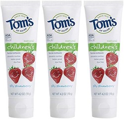 Tom's of Maine 儿童天然含氟牙膏,草莓味,4.2盎司(约119克)(6件装)
