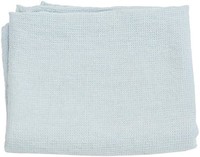Linenme 100 x 160 厘米亚麻华夫格水洗浴巾，冰蓝色