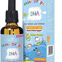 natures aid DHA Omega-3 婴儿和儿童迷你滴剂，无糖，50 毫升（6 件装）