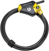 玛斯特 电缆锁带钥匙,1 件装,黑色和黄色,6' x 3/8