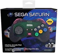 Retro-Bit SEGA Saturn 2.4Ghz无线Arcade Pad手柄，适用于PC，Switch，macOS，Playstation 3