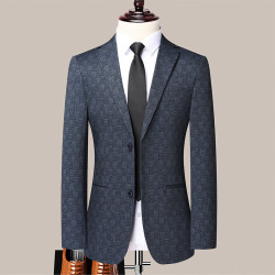 romon罗蒙春夏秋男士休闲西服欧版修身小西装男单西装上衣外套