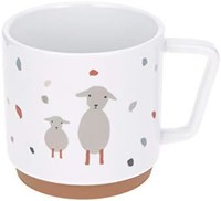 LÄSSIG 陶瓷儿童杯饮水杯带硅胶环防滑儿童餐具/Tiny Farmer Sheep/Goose