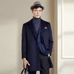 youngor雅戈尔秋冬季羊毛羊绒保暖男装外套商务西装领男士毛呢大衣