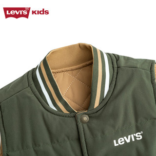 Levi's李维斯童装【商场同款】秋冬季男童双面穿马甲儿童保暖棉马甲 橄榄绿 140/68(S)