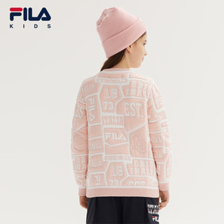 FILA 斐乐童装儿童毛衣女童中大童时尚防风保暖毛衫 满印一-ZA 140