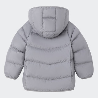 adidas阿迪达斯轻运动男女婴童冬季运动保暖连帽棉服IP5656 灰色 98CM