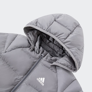 adidas阿迪达斯轻运动男女婴童冬季运动保暖连帽棉服IP5656 灰色 98CM