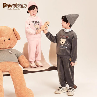 Paw in Paw PawinPaw卡通小熊童装20男女童加绒卫衣套装学院风 Grey深灰色/17 130