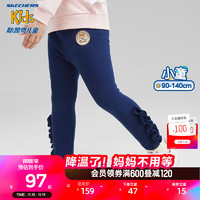 Skechers斯凯奇宝宝紧身裤2023柔软舒适小童加绒保暖秋冬裤子L423G125 中世纪蓝/007D 110cm