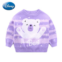 Disney 迪士尼 男女童保暖毛巾绣刺绣全棉针织衫