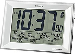 RHYTHM 丽声 Clock CITIZEN 收音机数字时钟，数位宽DL，白色，8RZ151-003