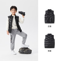 探路者（TOREAD） 儿童马甲男女中大童装秋冬超轻羽绒背心坎肩外套服 黑色 140