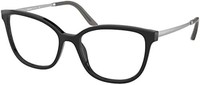 PRADA 普拉达 PR 07WV - 1AB1O 眼镜框黑色 带示范镜片 52 毫米, 黑色//白色, 52/17/140