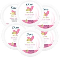 Dove 多芬 滋养身体护理,面部,手部和身体*霜,适用于中性至干性皮肤,24 小时保湿,6 件装,每罐 5 盎司