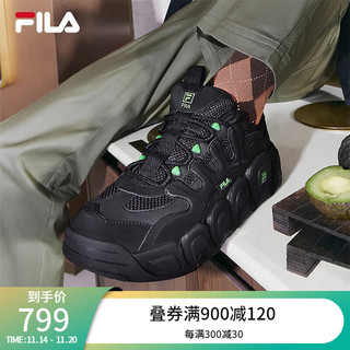 斐乐（FILA）【张艺兴同款】 可颂面包鞋运动鞋男2023冬休闲鞋老爹鞋 黑-IB 41