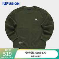 斐乐（FILA） FUSION潮牌男子针织套头衫2023冬时尚休闲百搭卫衣 冷耶绿-GN 180/100A/XL