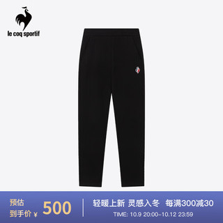 乐卡克（Le coq sportif）法国公鸡男款冬三色系列针织运动长裤运动裤CB-4671234 黑色/BLK 2XL