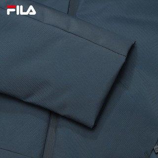 FILA 斐乐男士羽绒服基础休闲简约保暖连帽上衣 雾蓝-BU 170/92A/M