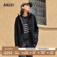 AIGLE艾高20C300户外保暖厚款全拉链抓绒衣女士外套 黑色 AR412 38