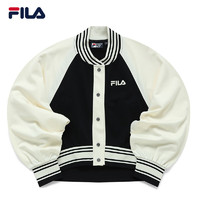 斐乐（FILA）女子运动外套 2022年春季撞色时尚棒球服女 萱白-IV 175/92A/XL