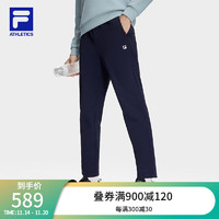 FILA 斐乐男士梭织长裤简约基础运动直口裤 RD宝蓝-NV 180/88A/XL