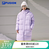 FILA 斐乐 FUSION斐乐潮牌长款羽绒服保暖加厚男女装连帽上衣 奇幻紫-VT 180/100A/XL