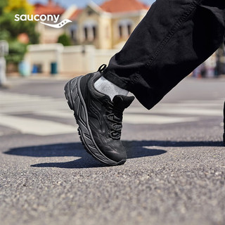 Saucony索康尼CYBER WEB休闲鞋男女冬季保暖棉鞋牛皮真皮复古运动鞋子男 黑色1 40.5 (255mm)