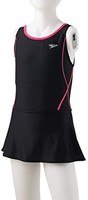 Speedo 速比涛 校园泳衣 女孩 少年 裙子 套装 玫瑰 游泳池 游泳 学校 SFG02016 黑色×粉色