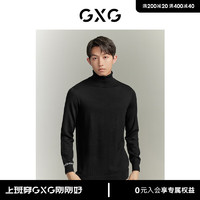 GXG男装 基础高领可机洗羊毛毛衣打底线衫年冬季 黑色 165/S