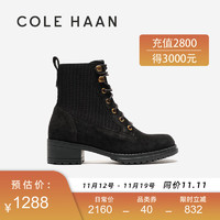 colehaan/歌涵 女士皮靴 皮革时装靴短靴马丁靴W29609 黑色-W29609 38.5