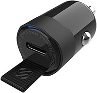 SCOSCHE CPDC30 PowerVolt 30 瓦 USB Type-C 快速迷你嵌入式车载充电器,带织物拉标和功率输出 3.0 带PPS