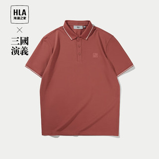 海澜之家（HLA）短袖POLO衫男24三国演义凉感短袖男夏季 吸排/凉感/抗菌/防螨-暗红6A 170/88A/M