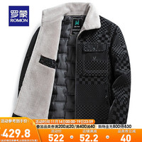 罗蒙【加绒厚款】男士翻领羽绒皮衣冬商务休闲保暖厚外套 黑色1 170