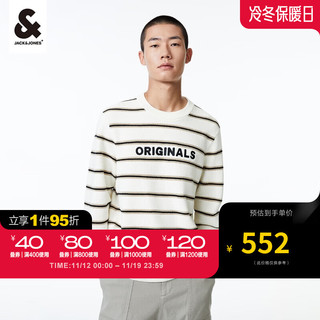 杰克·琼斯（JACK&JONES）男士百搭个性帅气时尚休闲圆领男士针织衫上衣223424067 A42奶白 170/92A/S