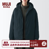 无印良品（MUJI）Labo 男女通用 不易沾水连帽羽绒夹克羽绒服冬季无性别 黑色 XS 160/80A